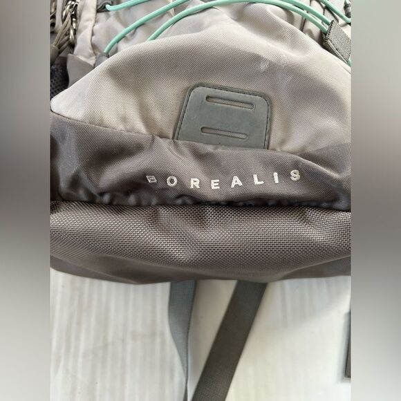 The North Face Gray Borealis Backpack with Green Accents - Picture 3 of 16